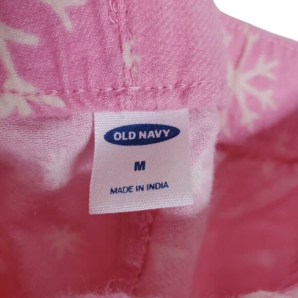 Old Navy Snowflake Elastic Waistband 100% Cotton Jogger Pajama Pants Pink Medium - Picture 7 of 13